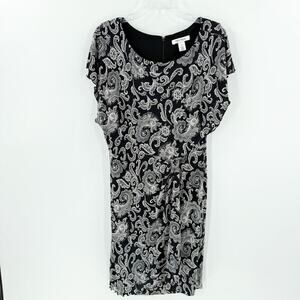 White House Black Market Black and White Paisley Mini Dress